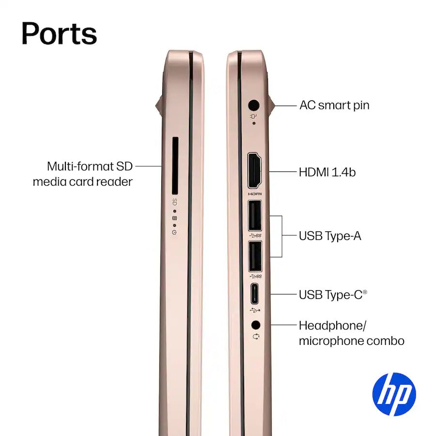 HP 14-dq6105dx 14" HD Laptop N150, 4GB RAM, 128GB UFS, Windows 11 H in S Mode, Pale Rose Gold