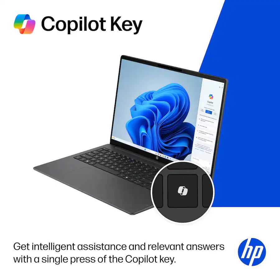 HP OmniBook 3 16" 2K Touchscreen Laptop Intel Core Ultra 7 255U 512GB SSD 16GB RAM W11, Mica Silver