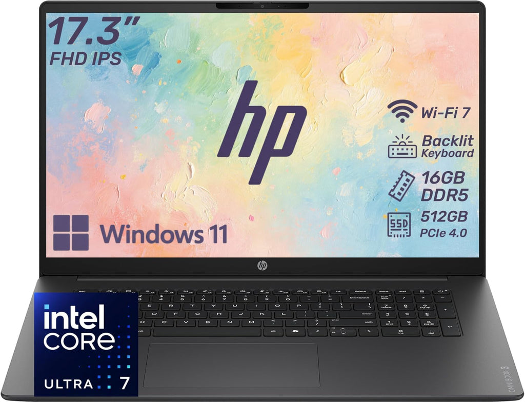 HP OmniBook 3 17.3" FHD Laptop Intel Core Ultra 7 255U 512GB SSD 16GB WIN11 Mica Silver (2025)