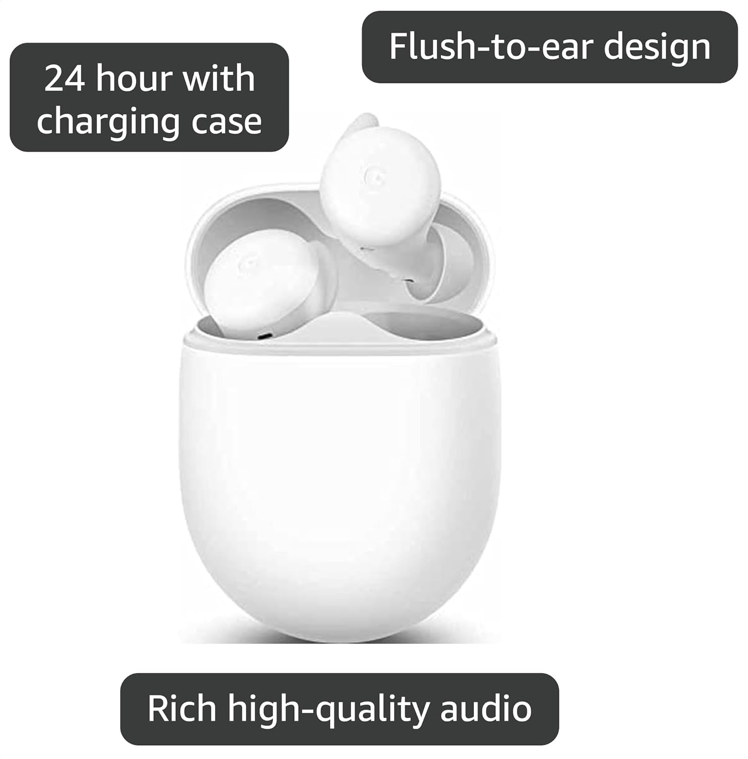 Google Pixel Buds A-Series True Wireless In-Ear Headphones/Earbuds, Clearly White
